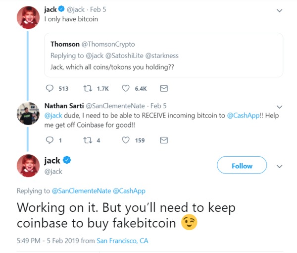 Twitter conversation about coinbase.