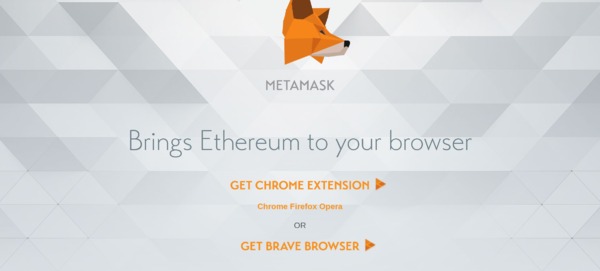 Metamask home page.