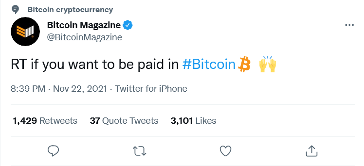 bitcoin magazine tweet