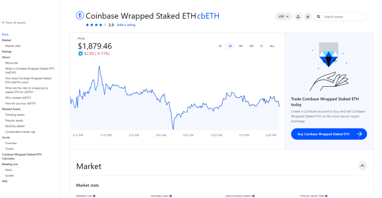 coinbase webpage