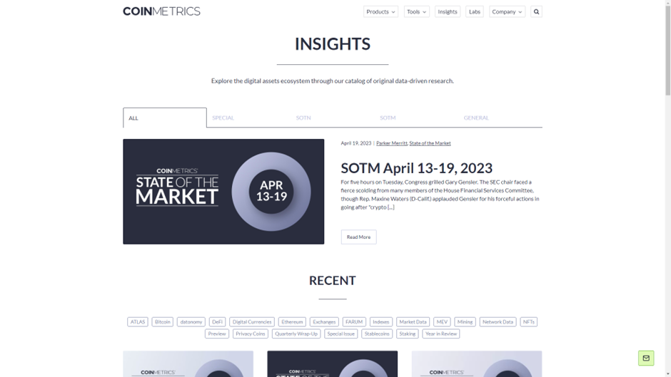 coinmetrics page