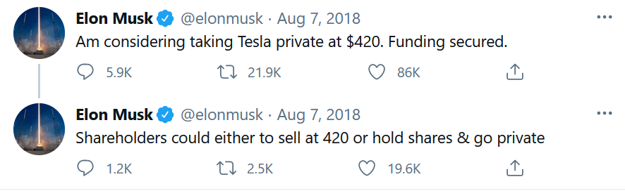 Tesla tweet